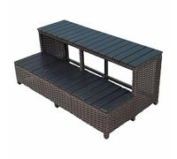 CANADIAN SPA CO. Escalier de piscine Marches de piscine, 100 cm, marchepied pour spas et hot tub carrés, collection de meubles de bord, en plastique aspect bois et rotin, antidérapant et résistant aux