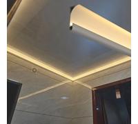 Canal de diffuseur de lumière LED en aluminium | Éclairage indirect de mur de plafond blanc de plusieurs tailles(52ft(16m))