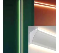 Canal de moulage de couronne LED pour plafond et mur - Luminaire LED en aluminium pour cuisine, restaurant, café, bar - Solution d'éclairage montée de 1/13 m, éclairage d'ambiance moderne