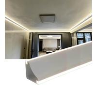 Canal d'éclairage LED en aluminium avec couvercle laiteux - Double diffuseur LED pour salon, couloir et décoration d'intérieur - Solution d'éclairage indirect d'accentuation 10,5 m