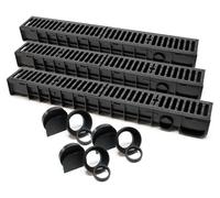 Canal d'évacuation 3x1m, grille en fonte 25t, DN110