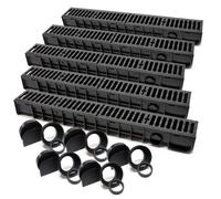 Canal d'évacuation de 5x1 mètre, grille en fonte, capacité de 12,5 tonnes, diamètre nominal 110