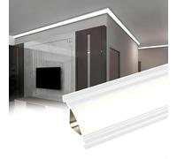 Canal diffuseur de lumière en aluminium - 9,842 cm x 9,842 cm - Moulure indirecte pour plafond et mur - Solution d'éclairage LED blanche de 59ft / 18 m pour décoration d'intérieur