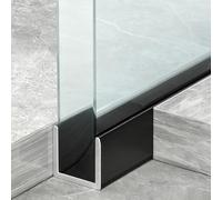 Canal en Verre Profilé U Sécable Verre, Guide Inférieur Alliage D'aluminium Encastré Dans Le Sol, Bandes Bordure Robustes Personnalisables Panneaux Séparation(IW12mm(1/2"),L2.7m (106 1/4"))