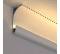 Canal LED en aluminium pour éclairage indirect, moulure de couronne, diffuseur de plafond et de mur, décoration corniche, 1 à 10 m de longueur, blanc 24 m, améliore l'ambiance de la maison