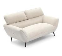MENZZO Canapé 2 places moderne avec dossier réglable Ghislain Velours côtelé Crème -L146 x P95 x H73 / 85 cm