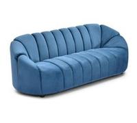 Menzzo Canapé 3 places Sidonie en velours L210 x P85 x H78 cm Bleu