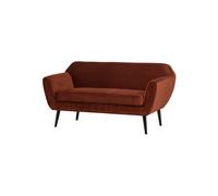 Canapé 2 places 150 cm velours brun rouille Rocco