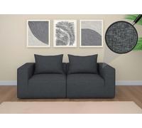 Canapé 2 places/accessoires pour canapé HWC-O54, canapé 2 places Canapé lounge, modulaire Tissu/textile (300 g/m²) 63 x 194 x 97 cm gris foncé