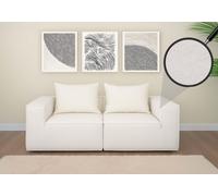 canapé 2 places/accessoires pour canapé HWC-O54, Canapé 2 places lounge, modulable tissu/textile (300g/m²) 63x194x97cm ~ crème