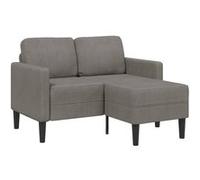 vidaXL Canapé 2 places avec méridienne en L Gris clair 125 cm Lin