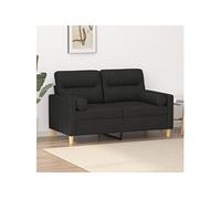 vidaXL Canapé 2 places avec oreillers décoratifs noir 120 cm tissu, canapé, causeuse, canapé de salon, canapés, canapé 3200817