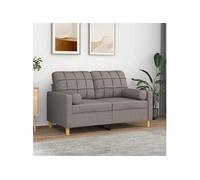 vidaXL Canapé 2 Places avec Oreillers Décoratifs - Taupe - Tissu
