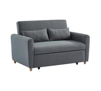 Vente-unique – Canapé 2 places convertible AYLA – Tissu gris
