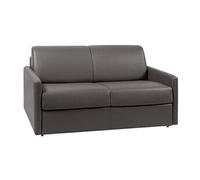 Canapé 2 places convertible express en simili CALIFE - Gris - Couchage 120 cm - Matelas 22cm