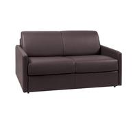 Canapé 2 places convertible express en simili marron - Couchage 120 cm - Matelas 18 cm CALIFE