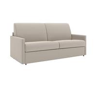 Vente-unique Canapé 2 places convertible express CALIFE Tissu Couchage 120 cm Matelas 14 cm Beige