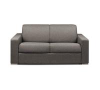 Canapé 2 Places Convertible Express en Tissu CALITO - Anthracite - Couchage Lattes Larges 120 cm - Matelas 14 cm avec mémoire de Forme DUNLOPILLO