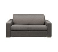 Canapé 2 places convertible express en tissu chiné anthracite - Couchage lattes larges 120 cm - Matelas 18 cm avec mémoire de forme