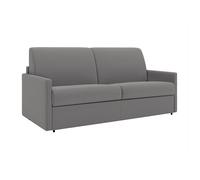 Canapé 2 Places Convertible Express en Tissu CALIFE - Gris Clair - Couchage 120 cm - Matelas 14 cm