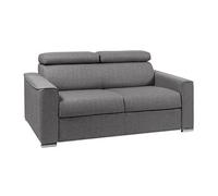 Vente-unique - Canapé 2 Places Convertible Express en Tissu Gris - Couchage 120 cm - Matelas 14 cm Vizir