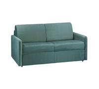 Vente-unique - Canapé 2 Places Convertible Express en Velours Vert Menthe - Couchage 120 cm - Matelas 14 cm CALIFE