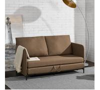 Canapé 2 places convertible Soini - EN.CASA - Marron - Tissu - Quotidien - Moelleux