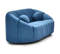 Canapé 2 places design Sidonie Velours Bleu