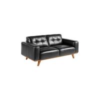 Canapé 2 places en cuir capitonné 6030C, 181 x 95 x 78 cm. -