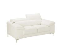 Vente-unique - Canapé 2 Places en Cuir Solange - Blanc