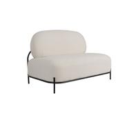 Canapé 2 places en tissu beige, fixe, uni, usage quotidien - White Label, Polly - 72x125x77 cm