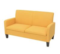 vidaXL Canapé 2 places en tissu Moelleux, fixe avec accoudoirs – Jaune