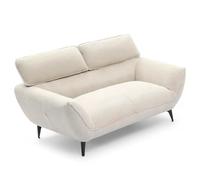 MENZZO Canapé 2 places moderne avec dossier réglable Ghislain Velours côtelé Crème -L146 x P95 x H73 / 85 cm