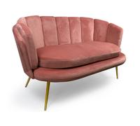 Canapé 2 Places en Velours "Dabren" 138cm Rose