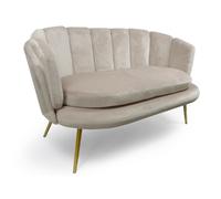 Canapé 2 Places en Velours "Dabren" 138cm Taupe