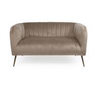 Canapé 2 Places en Velours Reuben 128cm Taupe