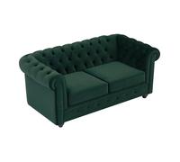 Canapé 2 places en velours vert CHESTERFIELD
