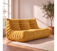 Canapé 2 Places, Fauteuil Deux Places en Velours Peluche Et Mousse À Mémoire De Forme, Pouf Ergonomique pour Adultes, Canapé De Sol Antidérapant sans Montage pour Salon, Chambre, Appartement Ou