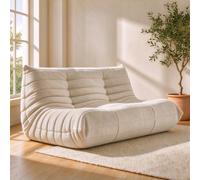 Canapé 2 Places, Fauteuil Deux Places en Velours Peluche Et Mousse À Mémoire De Forme, Pouf Ergonomique pour Adultes, Canapé De Sol Antidérapant sans Montage pour Salon, Chambre, Appartement Ou