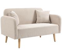 Canapé 2 places HOMCOM avec 2 coussins décoratifs, canapé double rembourré en Samtopik
