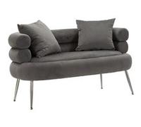 Canapé 2 Places Imitation Fourrure "Soffy+" 133cm Gris Gris