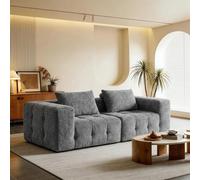 Canapé 2 places modulaire en chenille, doux effet nuage, compressé, sans montage, petit et confortable, pour salon, jusqu’à 240 kg, gris clair
