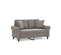 Canapé 2 places oreillers et coussins Gris clair 120 cm Velours