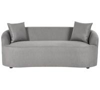 Canapé 2 Places Ovale en Tissu Forme de Haricot Naturel Rembourré Gris Amal