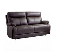 AltoBuy Canapé 2 Places Relax électrique Cuir Marron foncé - BALIOS