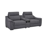 Vente-unique - Canapé 2 Places Relax électrique en Tissu Gris VERETO