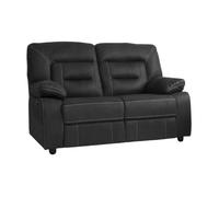 Canapé 2 places relax électrique tissu aspect peau anthracite - ORTOLIS