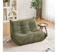 Canapé 2 places style Togo en chenille vert sans montage mousse à mémoire de forme 114 cm