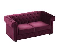 Canapé 2 places velours pourpre CHESTERFIELD
