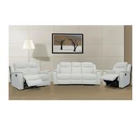 Canapés 3 places 2 places et un fauteuil relax EVASION en cuir - Blanc ivoire